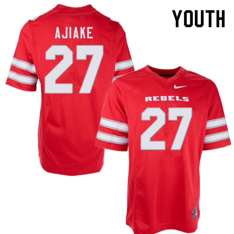 Youth #27 Austin Ajiake UNLV Rebels College Football Jerseys Sale-Red - Click Image to Close